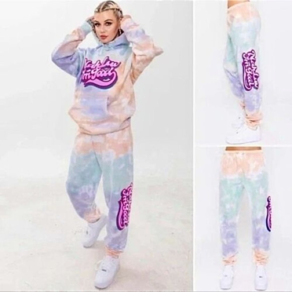 BSR by samii ryan revolve dollskill brand “nah I’m good luv” tie dye sweats